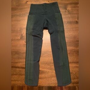Athleta Leggings XXS Teal with Mesh‎
